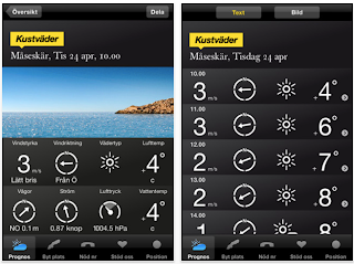 Kustväder app för iOS och Android från Svenska sjöräddningssällskapet