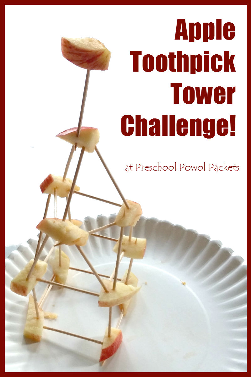 Apple Toothpick Tower Challenge Preschool Powol Packets
