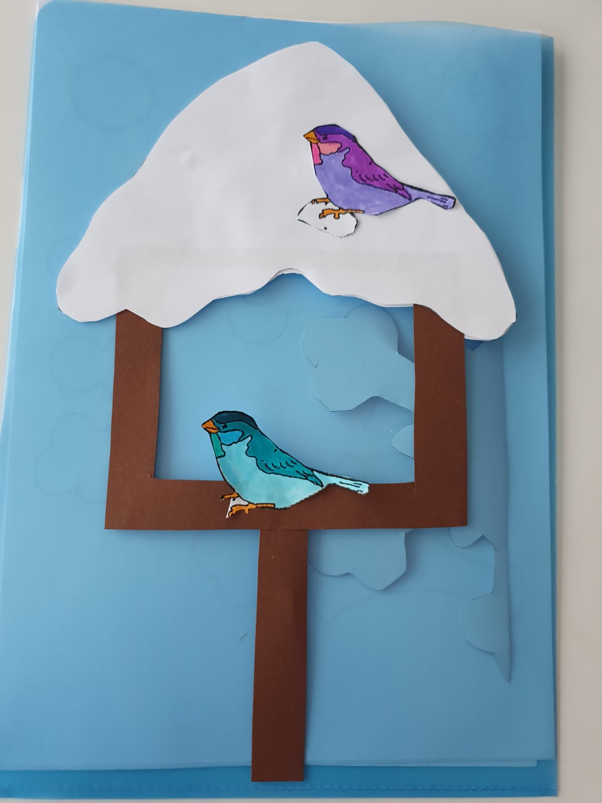 Sandys Werk- Blog: Fensterbild Vogelhaus