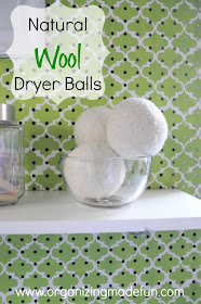 Natural Wool Dryer Balls to soften clothes | OrganizingMadeFun.com