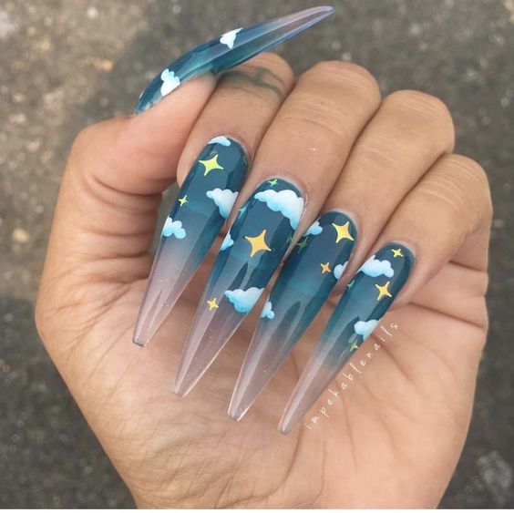 latest acrylic nail design 2019
