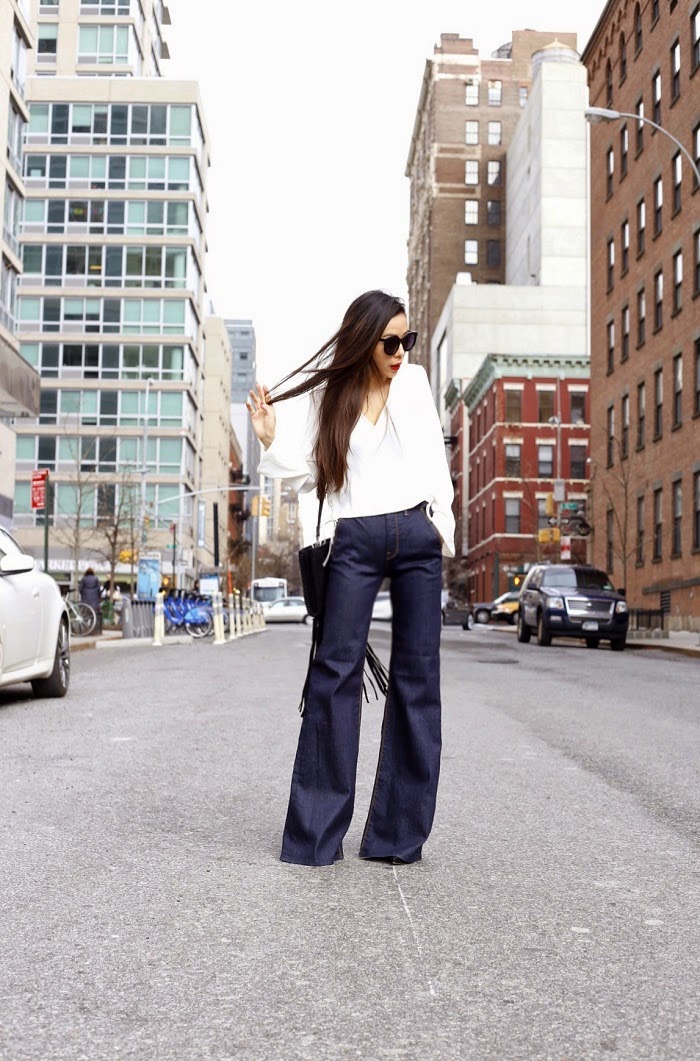 vintage 1970s Louis Vuitton Passy shoulder bag, Zara fringe top, 7 for all  mankind high waist vintage bootcut jeans, how to wear fringe and flare  jeans, 70s style outfit - Meagan's Moda