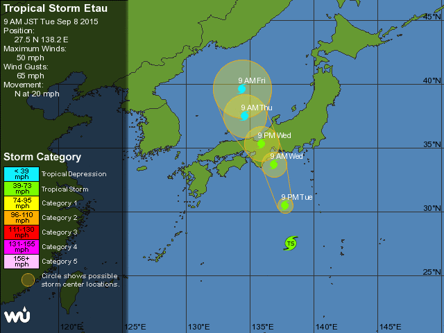 Alerta Máxima Japón llegada tormenta tropical 