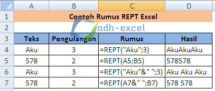 Cara Menggunakan Rumus Rept Di Microsoft Excel Adhe Pradiptha