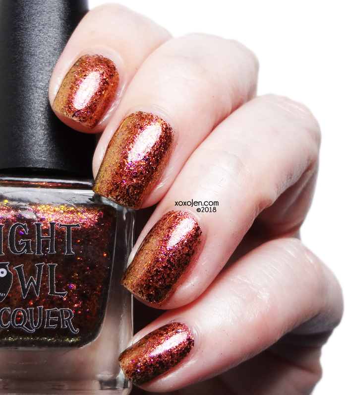 xoxoJen's swatch of Night Owl Lacquer Rustling Leaves