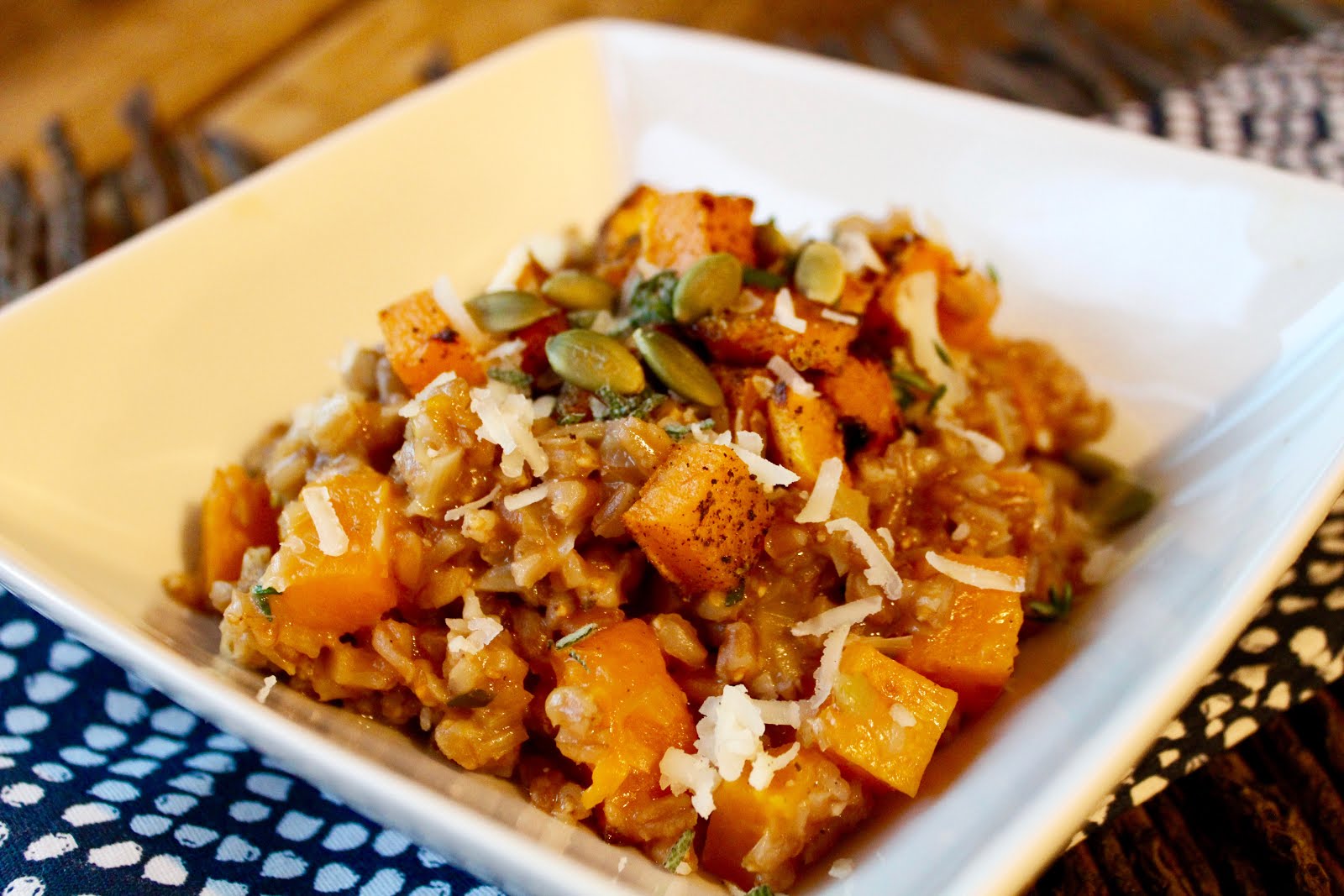 farro risotto with butternut squash and pepitas Saltwater eating