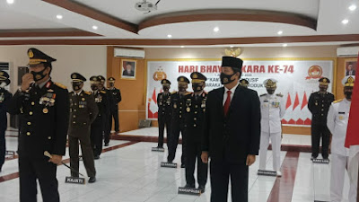 Dipimpin Presiden Jokowi, Wagub Kandouw Ikut Upacara Hari Bhayangkara ke-74 secara Virtual di Polda Sulut