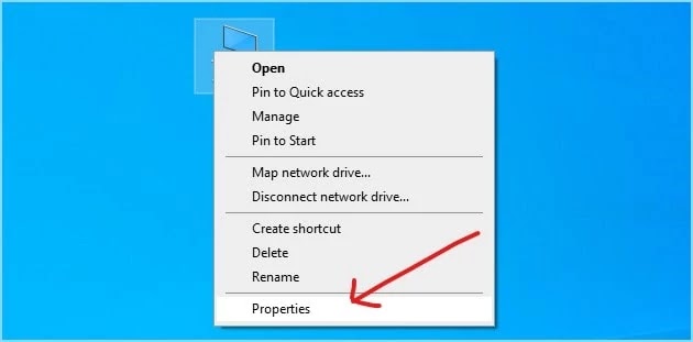 Right Click on This PC and open Properties
