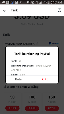 akun paypal wesing android