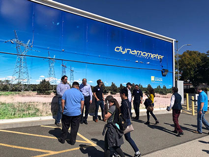 AEE tour group gets ready to visit SCE full-size vehicle chassis dynamometer (Source: Palmia Observatory