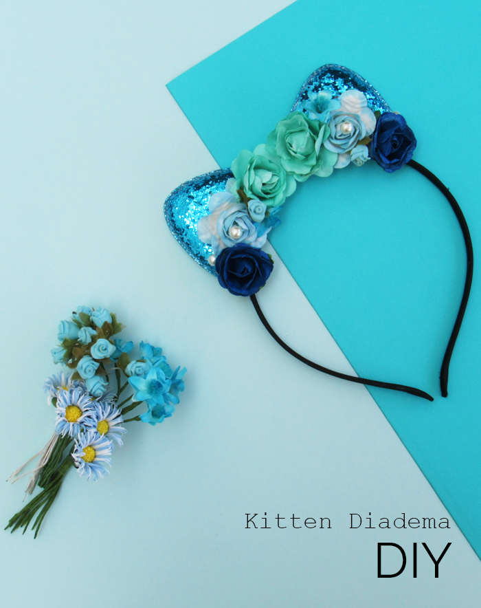 Valentina Vaguada: cat ears, glitter cat ears, birthday party, kitty birthday party, valetosdiy, crafts, DIY, blue