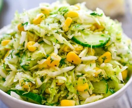CABBAGE SALAD WITH CORN #meals #vegetarian