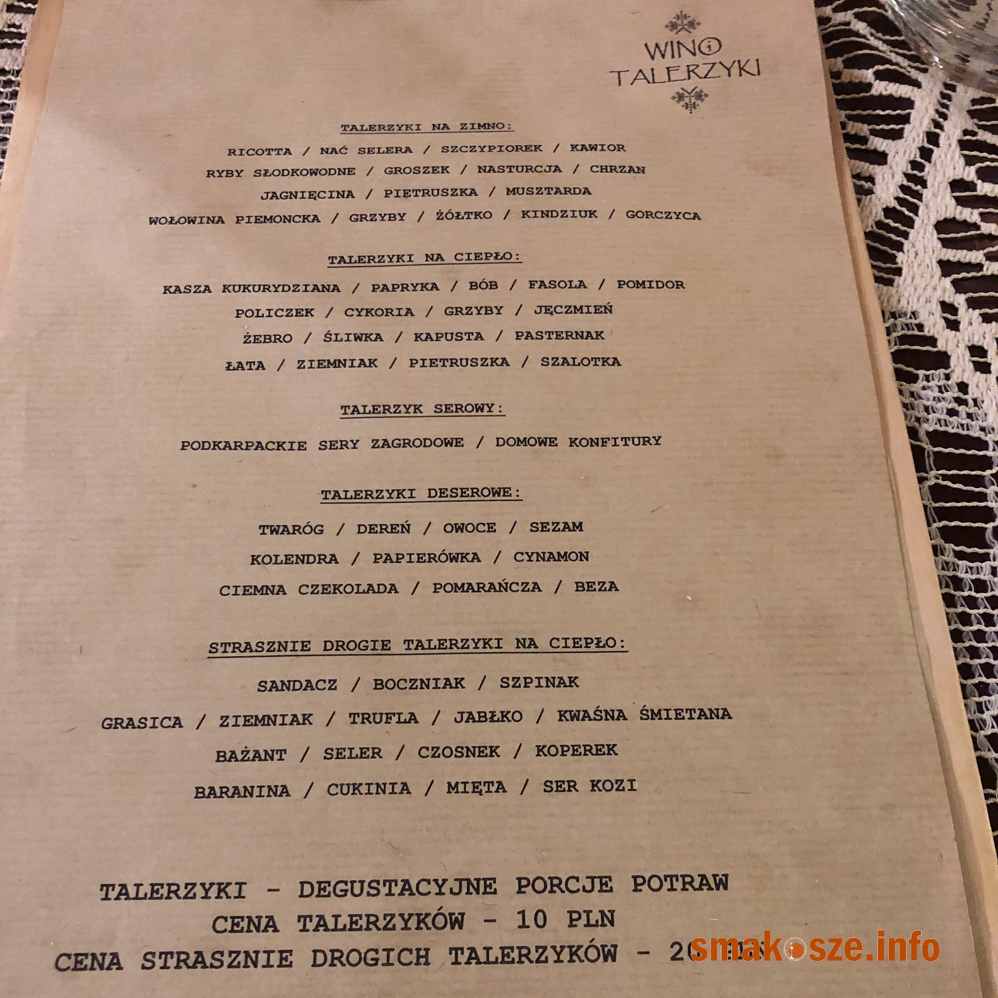 WINO I TALERZYKI / KROSNO
