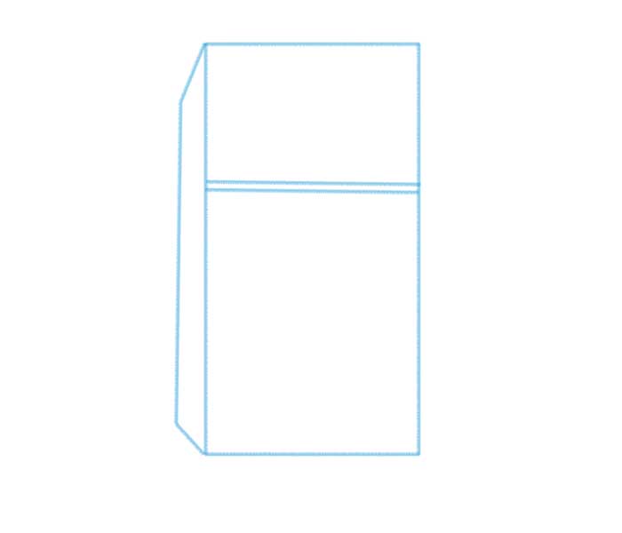 Refrigerator drawing easy step by step with colour