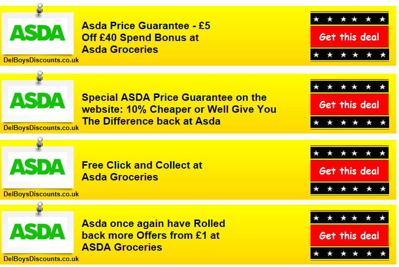 del boys discounts asda grocery voucher codes 2013 2014
