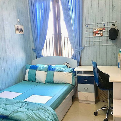 dekorasi kamar tidur warna biru dongker | menghias kamar