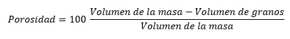 El porcentaje de volumen de poros de una roca es su porosidad