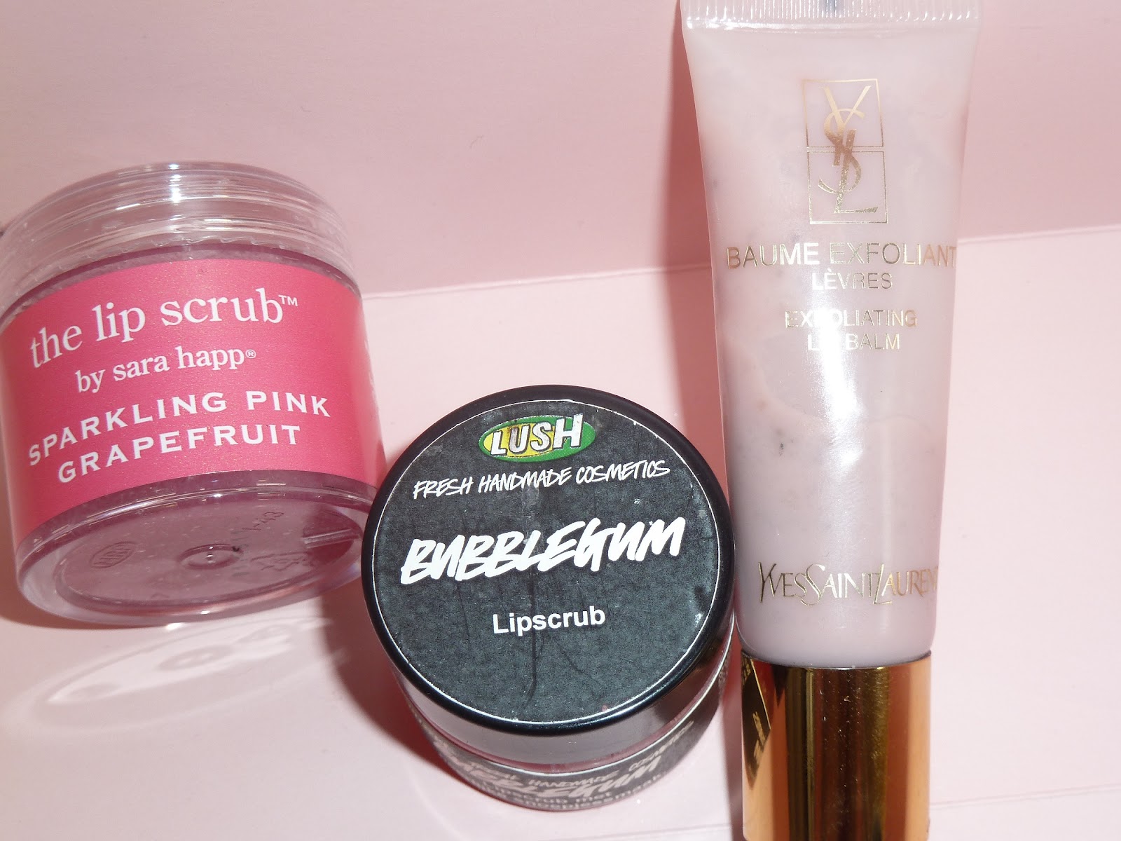 Beauty Unearthly Sara Happ the lip scrub sparkling pink grapefruit & the lip slip one luxe balm