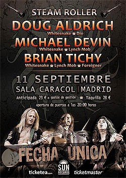 Concierto de Steam Roller (Aldrich, Deviny y Tichy) en Madrid en septiembre