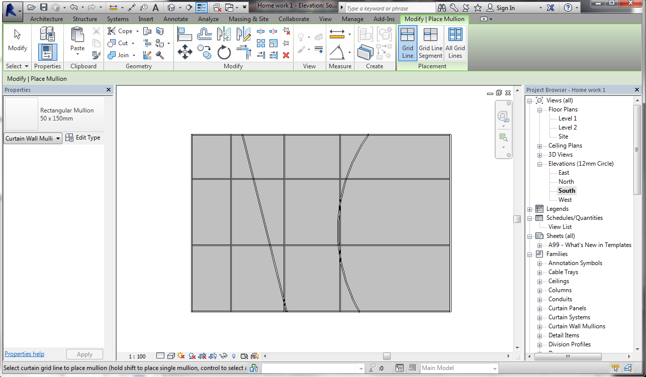 Tortilla Revit How To Create Curve Or Angled Mullion On Regular