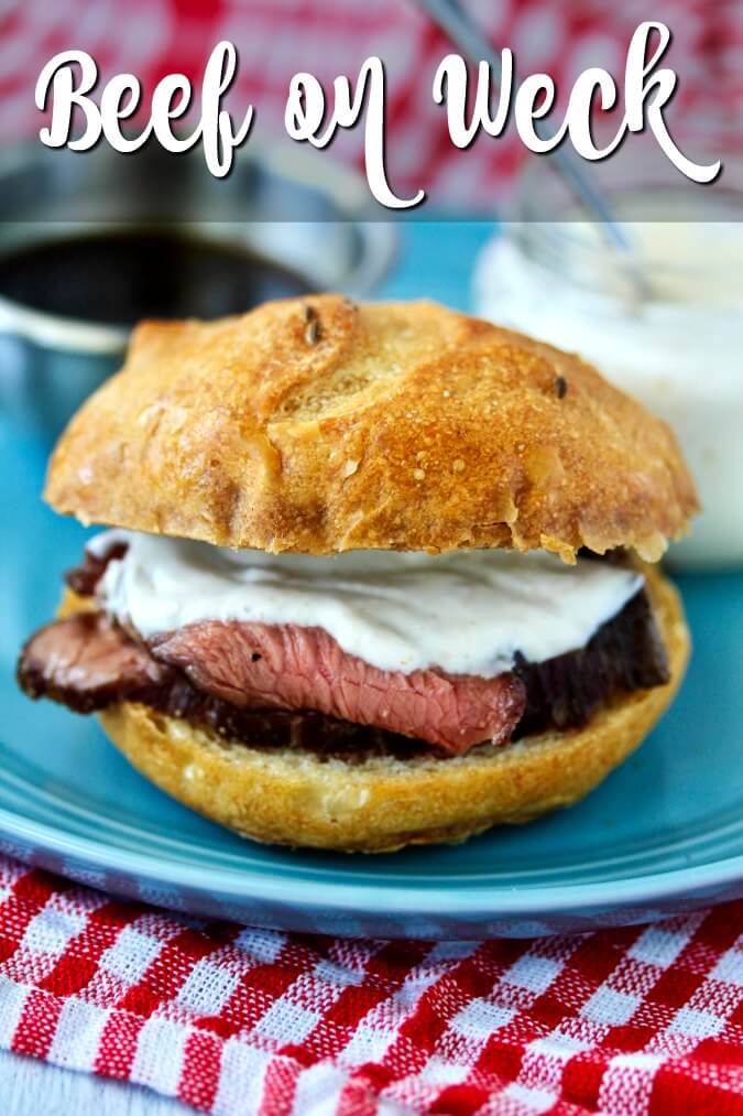 Beef on Weck Sandwiches from Buffalo with horseradish sauce