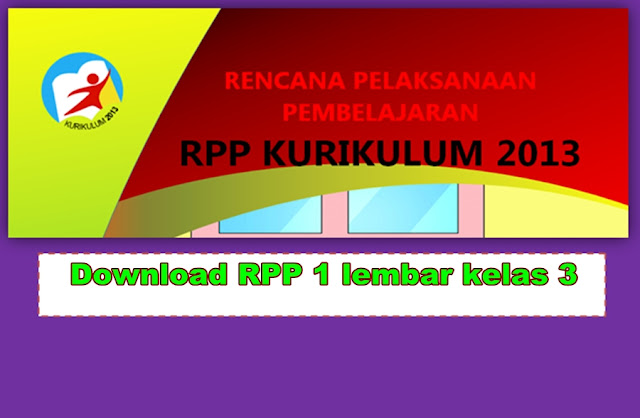 Download lengkap RPP 1 lembar kelas 3 SD hasil revisi 2020