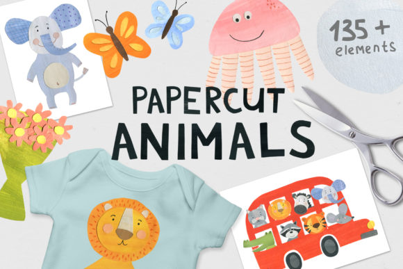 Papercut Animals Clipart