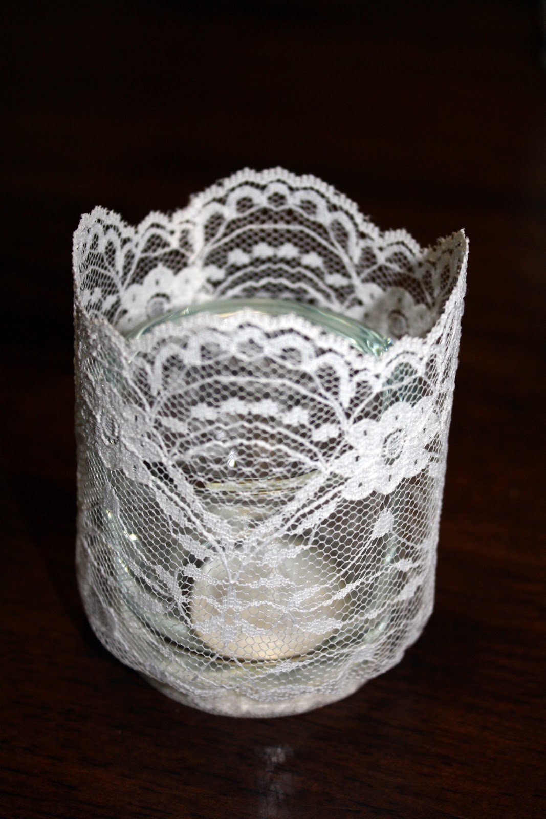 SHE DIY Lace Votives