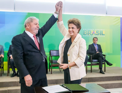 Dilma diz, em rede social, que Lula ajudará o Governo e “não há como impedi-lo”