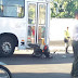 Moto e ônibus colidiram no Santa Catarina nesta manhã