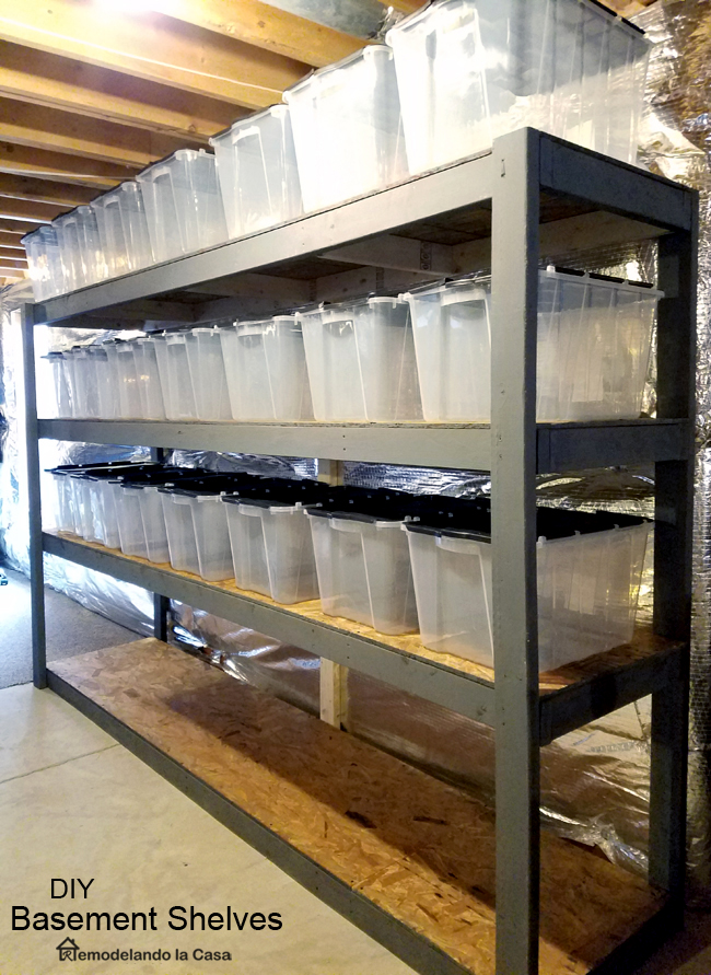 Diy Basement Shelves With Remodelando La Casa - Diy Basement Storage Shelves