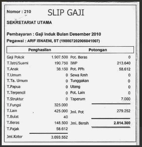 Contoh Kwitansi Slip Gaji Aneka Macam Contoh