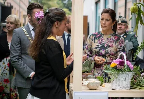 Crown Princess mary wore a new wild flower maxi dress by Rotate Birger Christensen. Jeanette Madsen and Thora Valdimars