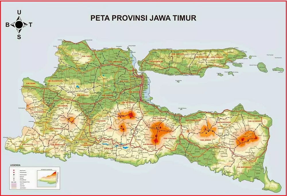  Peta  Jawa  Timur  HD Ukuran Besar Lengkap dan Keterangannya 