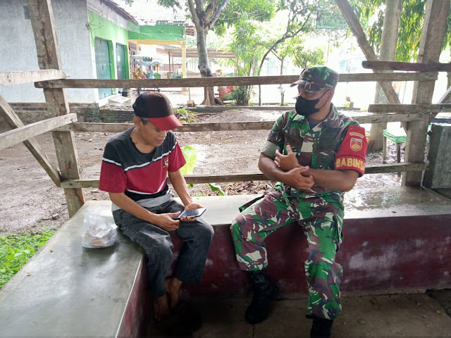 Pandemi Covid-19 Belum Berakhir, Babinsa Konsisten Edukasi Prokes Ke Warga Binaan