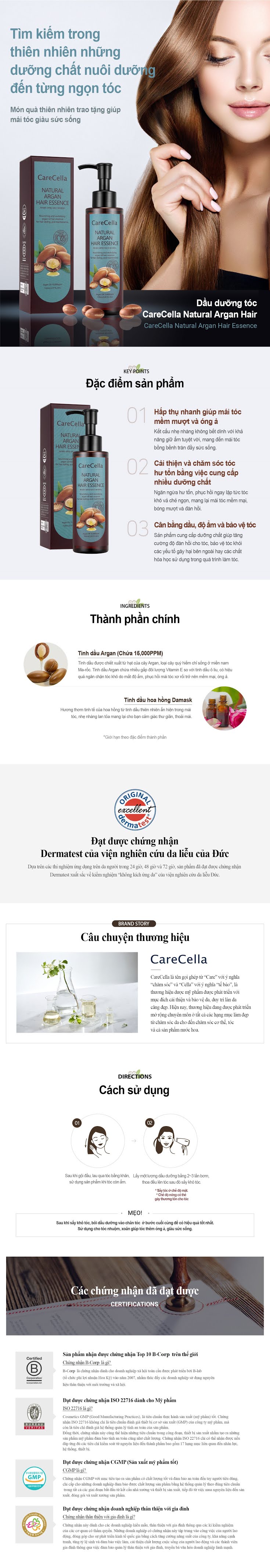 Dau duong toc CareCella Natural Argan