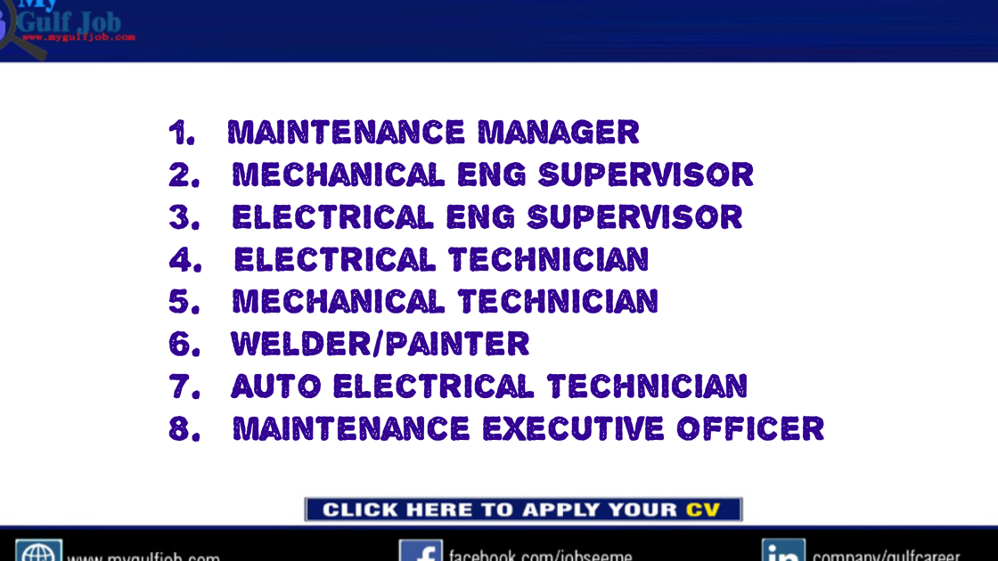 Maintenance Manager /Mechanical ENG Supervisor/Electrical ENG