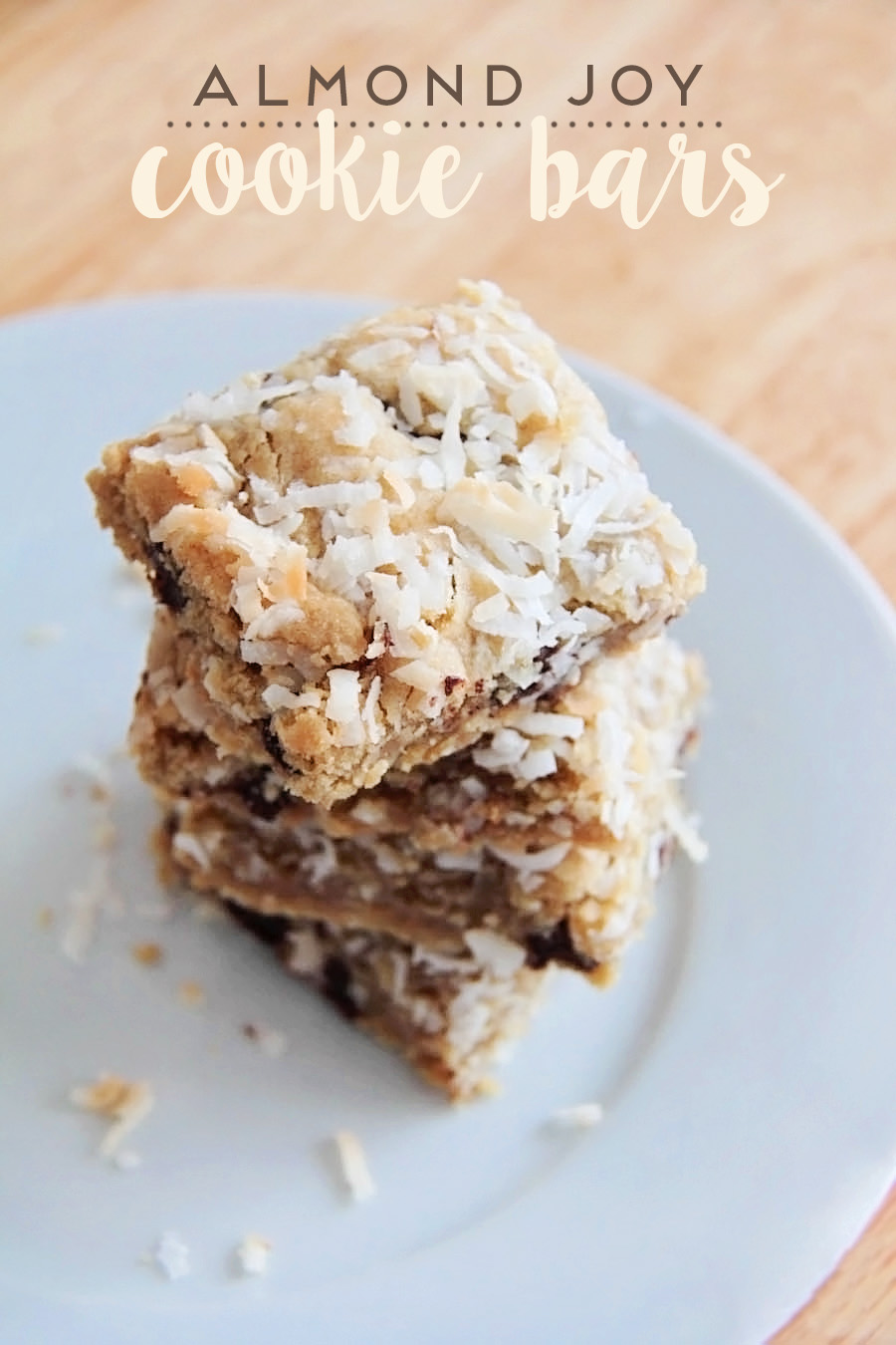 These almond joy cookie bars are loaded with coconut, chocolate chips, and almonds, all packed into a soft and buttery cookie base. So delicious!