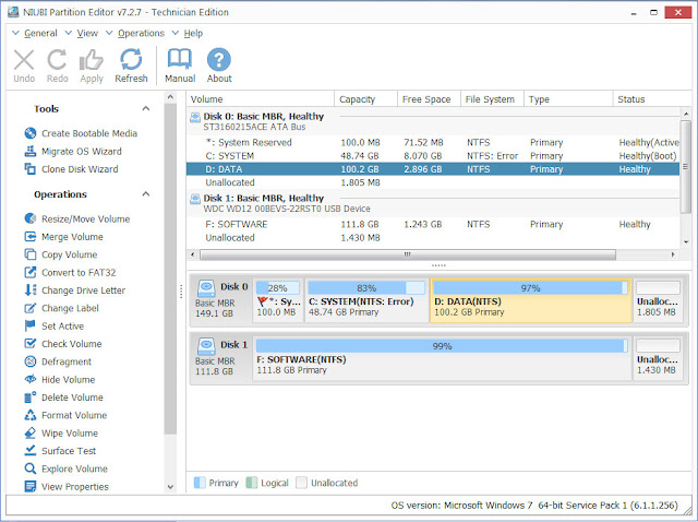Screenshot NIUBI Partition Editor 7.2.7 Full Version Screenshot NIUBI Partition Editor 7.2.7 Full Version
