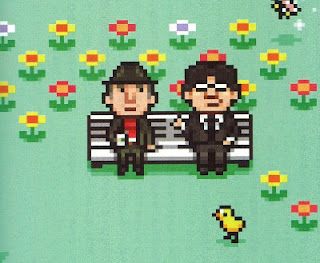 Shigesato Itoi y Satoru Iwata en pixel art