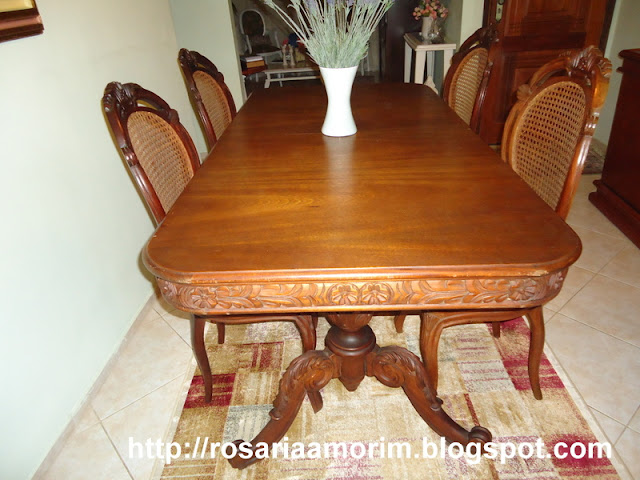 Mesa De Jantar Em Madeira Maciça Com 6 Cadeiras Sala de Jantar