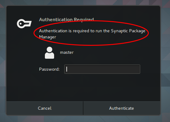 Re authenticate. Authentication is required make Active. Com.Ubuntu.pkexec.synaptic.Policy. Как отключить сообщение autification requared Ubuntu.