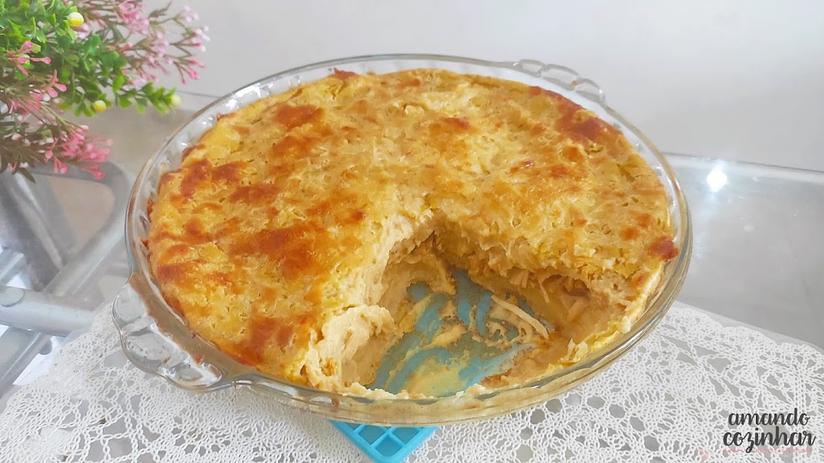 Torta de frango com couve-flor