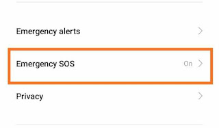 Emergency SOS call setting