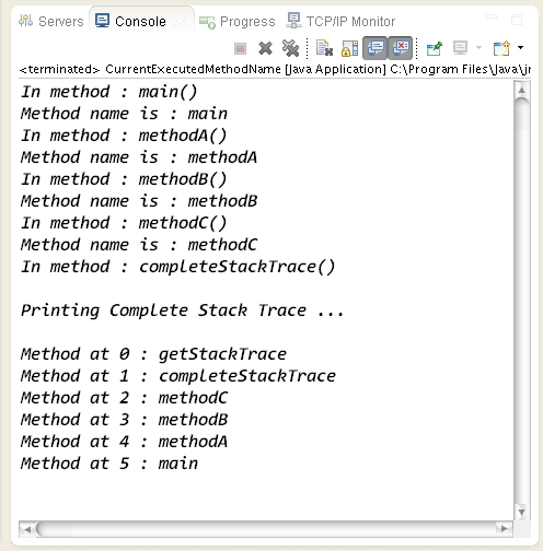 How to get name of current executed method and list of methods ...