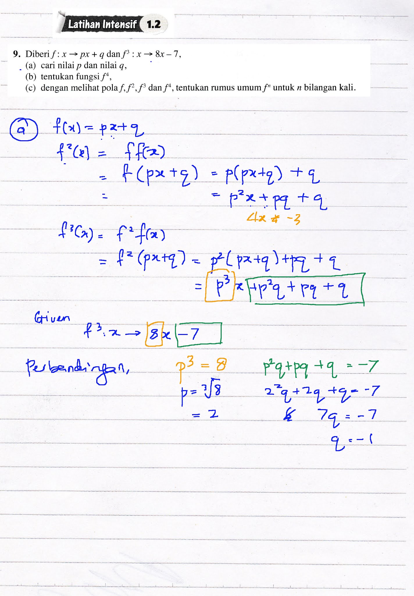 F4 Addmath Latihan Intensif 1.2 Q9 Bab 1 Fungsi