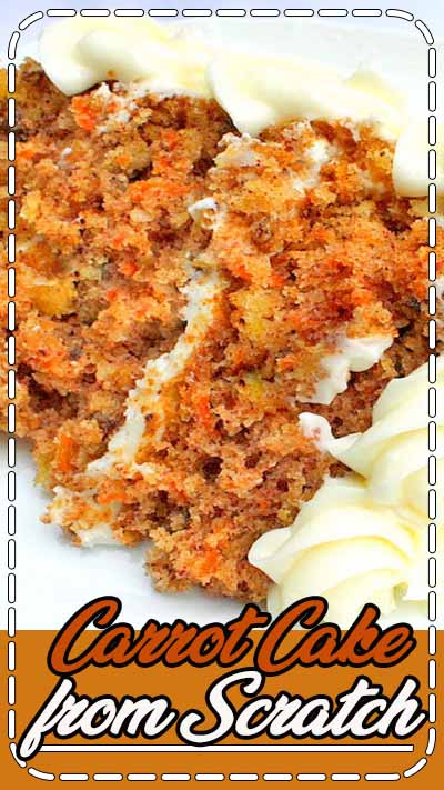 DELICIOUS Carrot Cake Recipe from Scratch! MyCakeSchool.com. #carrotcake #cakerecipes #cake #mycakeschool