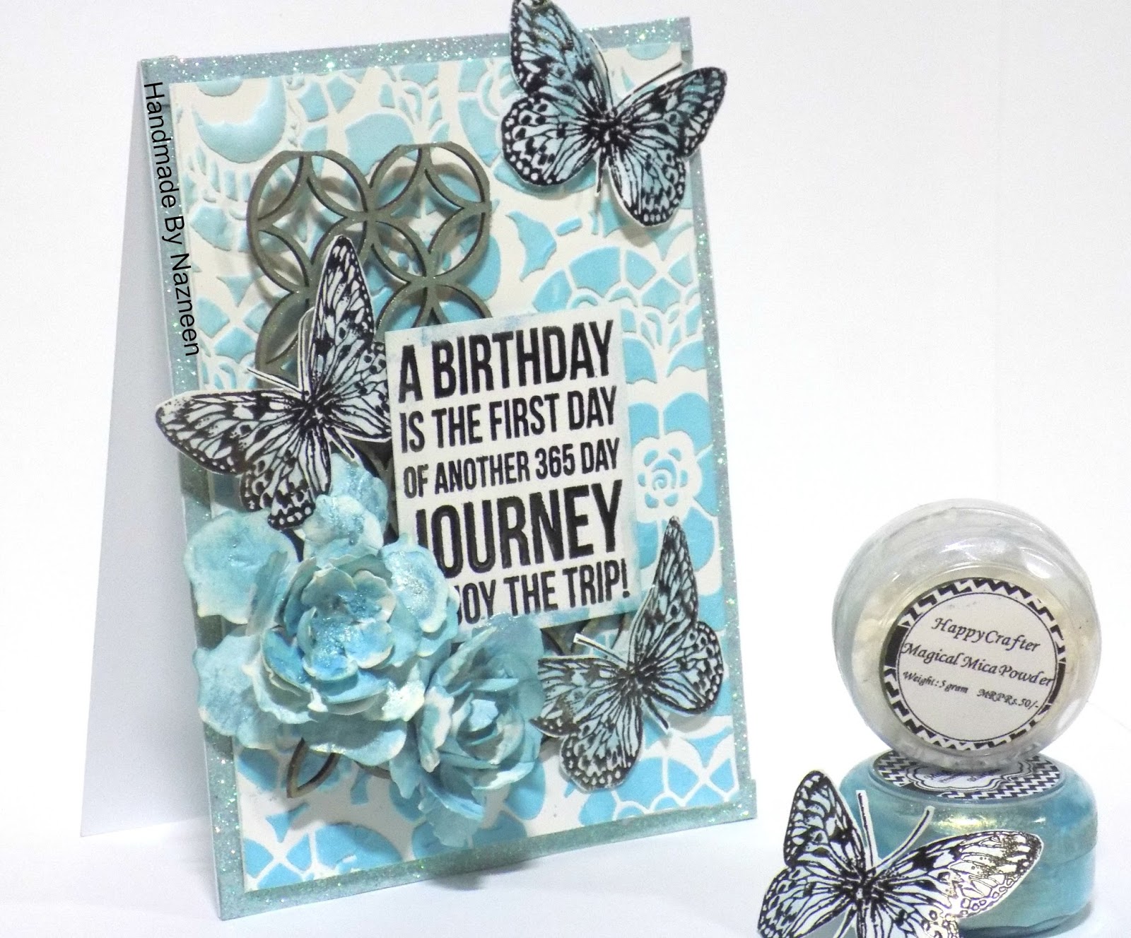 DT Imaginations Card made with Magical Mica Powders Handmade by Nazneen