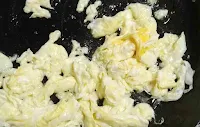 Scrambled eggs for cauliflower Manchurian fried rice recipe