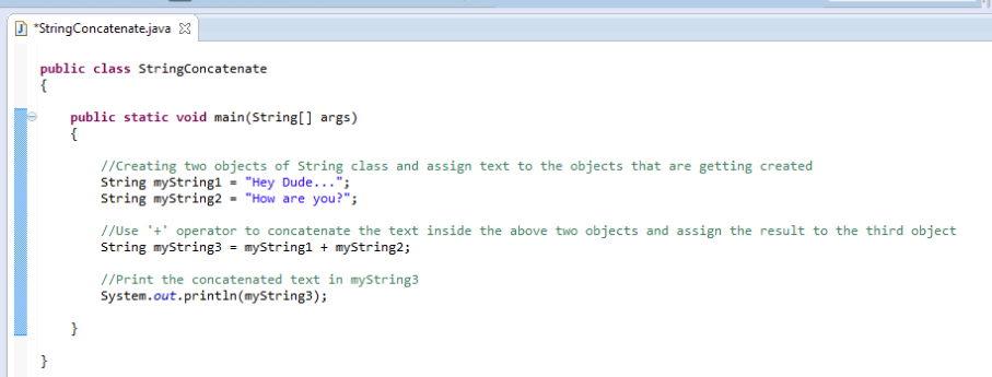 TESTING TOOLS QA TRAINING: Concatenate two string using '+' operator